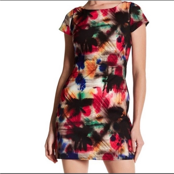 Milly Taylor Graffiti Bold Print Multicolor Dress Sz 10 - Picture 1 of 16